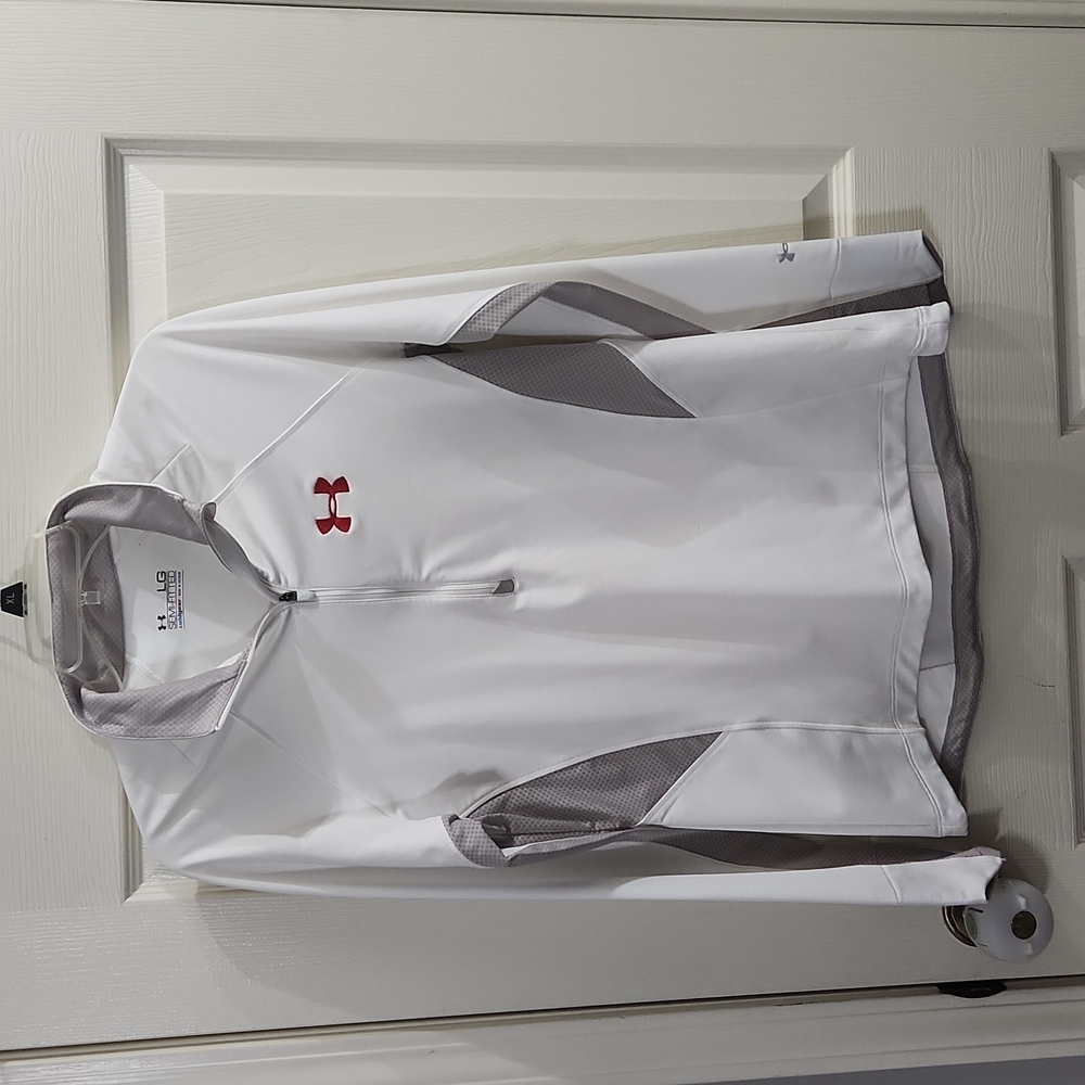 Under Armour Cold Gear White and Gray Long Sleeve 1/4 Zip